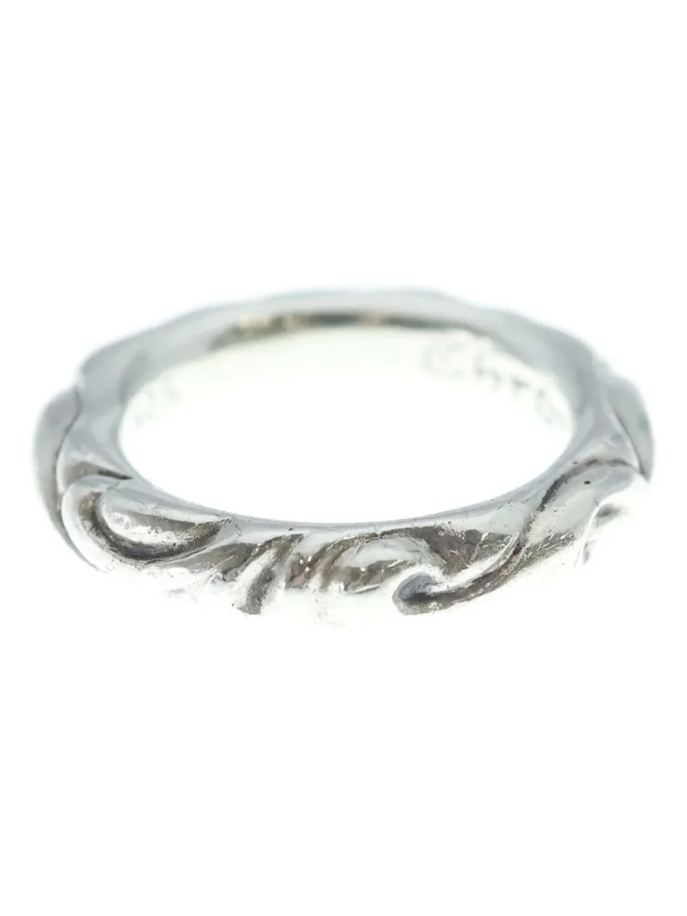Chrome Hearts Scrl Band Scroll Ring Silver